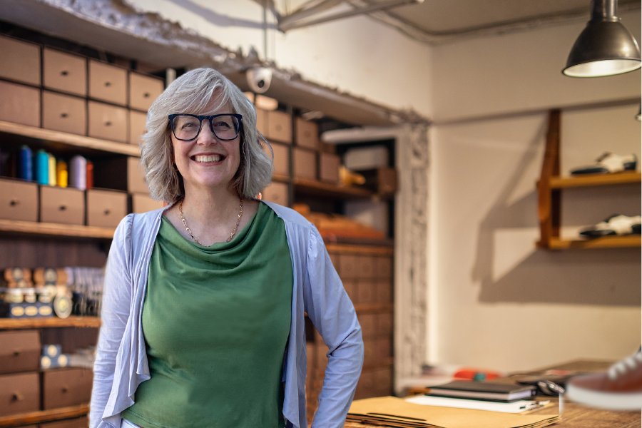 trusty shoe guide founder in studio
