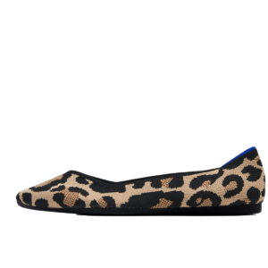rothy leopard print point flat