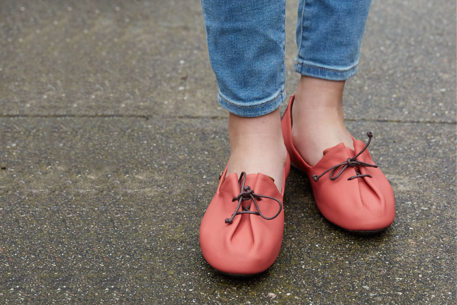 cute comfortable orange flat shoes